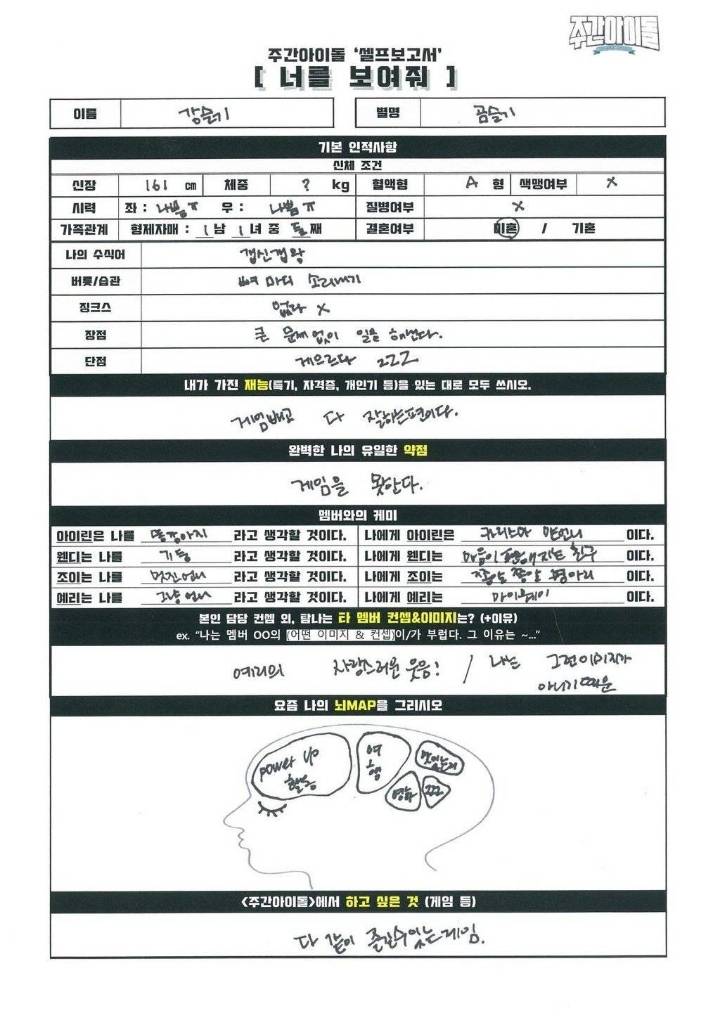 주간아이돌 레드벨벳의 자기소개서 | 인스티즈