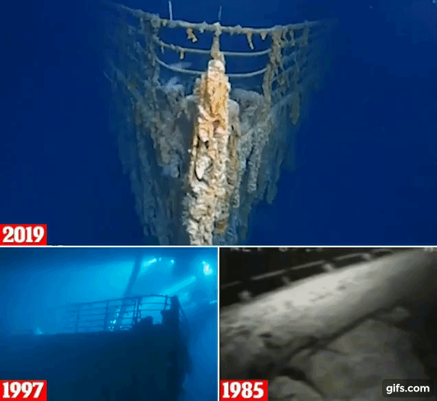 108년 전 침몰한 타이타닉호 현재 모습.jpgif | 인스티즈