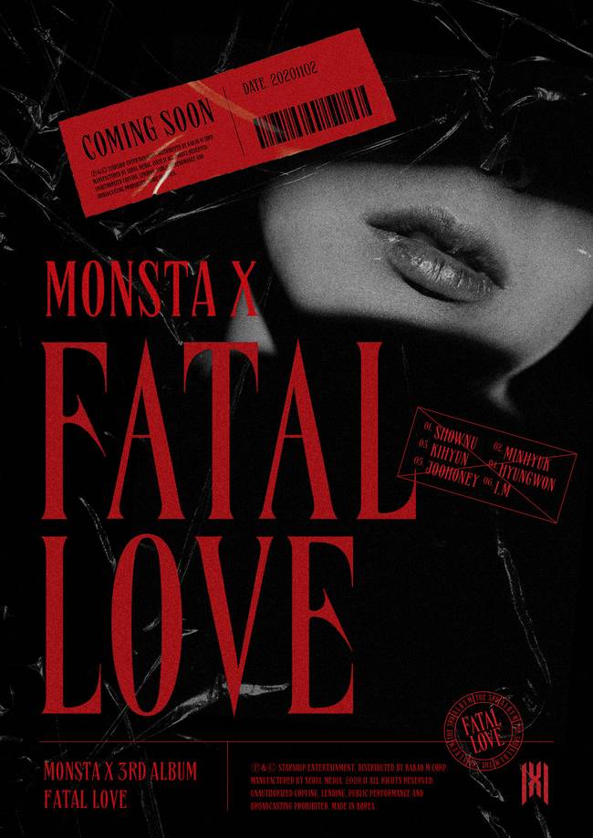 2일(월), 몬스타엑스(MONSTA X) 정규 앨범 3집 'FATAL LOVE' 발매 | 인스티즈
