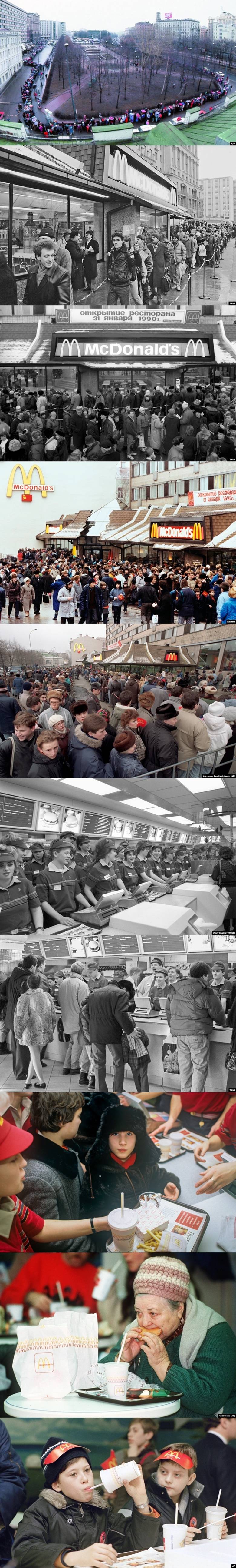 1990년 1월 31일 러시아 맥도날드 1호점 개점 첫날 | 인스티즈
