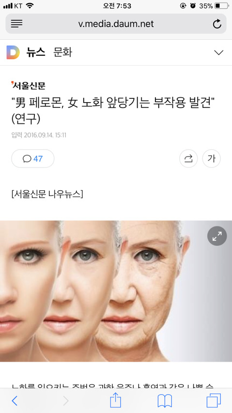 남자의 페로몬이 여자의 노화를 촉진시킨다 | 인스티즈