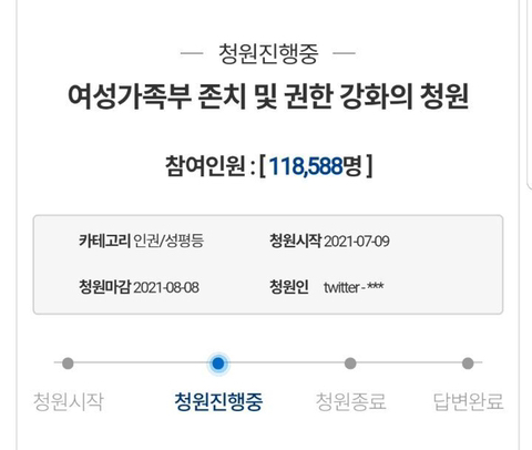 여성가족부"폐지”청원 10만 넘었대. 제발 다들 화력 보태자 | 인스티즈