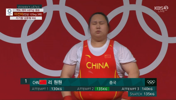 여자 역도 결승] 중국 140kg 미친 성공 ㄷㄷㄷㄷㄷㄷㄷㄷㄷㄷㄷㄷㄷㄷㄷ | 인스티즈