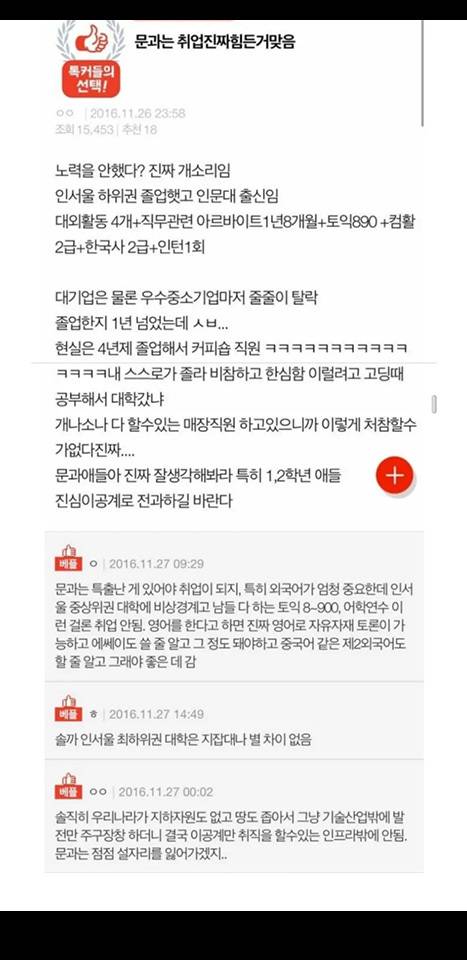 문과는 취업 진짜 힘든거 맞음 | 인스티즈