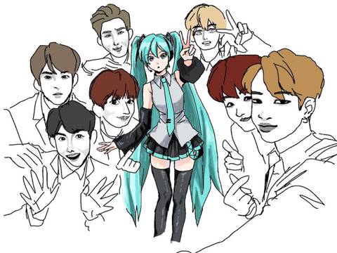 어느 트위터리안이 그린 K-POP 남자 가수들 (누가 누군지 알아보는 내가 싫어짐....).jpg | 인스티즈