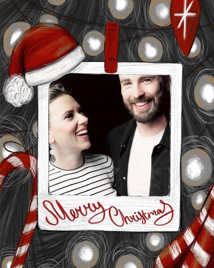크리스 에반스 &amp; 스칼렛 요한슨 커플 크리스마스 팬아트들 | 인스티즈