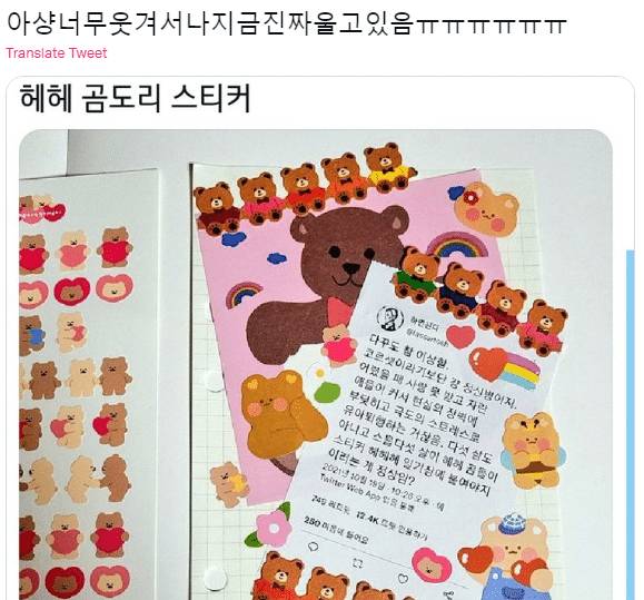 다꾸(다이어리 꾸미기)는 정신병이고 유아퇴행이라는 망언에 대한 반응.twit | 인스티즈