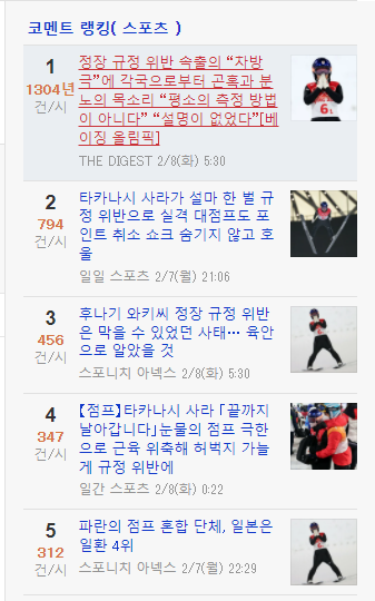 현재 한국과 같이 일본 온라인에서 불타고 있는 주제(스키점프 실격) | 인스티즈