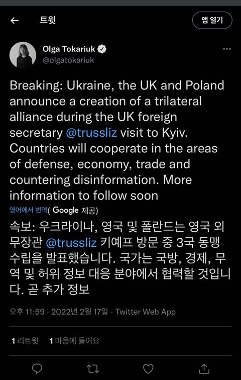 [속보] 영국•폴란드•우크라이나, 삼국동맹 수립 | 인스티즈