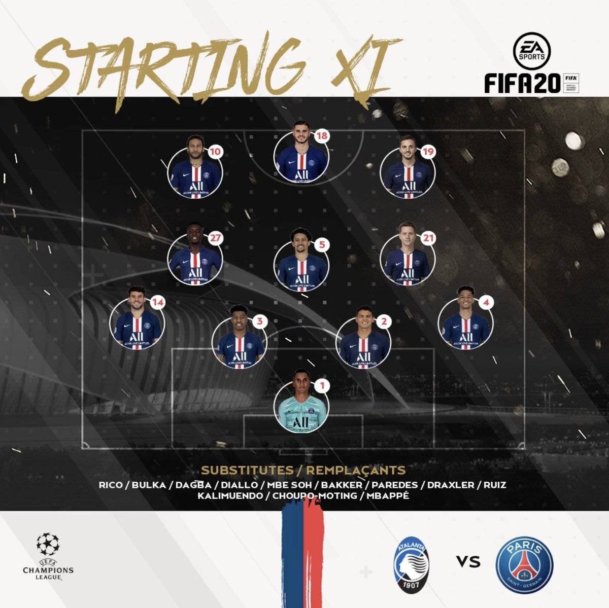 아탈란타 vs 파리 생제르맹 라인업 | 인스티즈