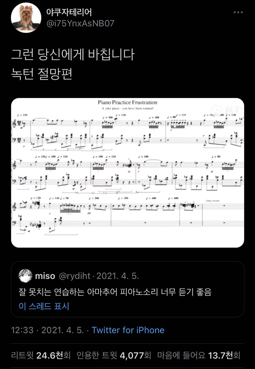 잘 못치는 연습하는 아마추어 피아노소리 너무 듣기 좋음 | 인스티즈