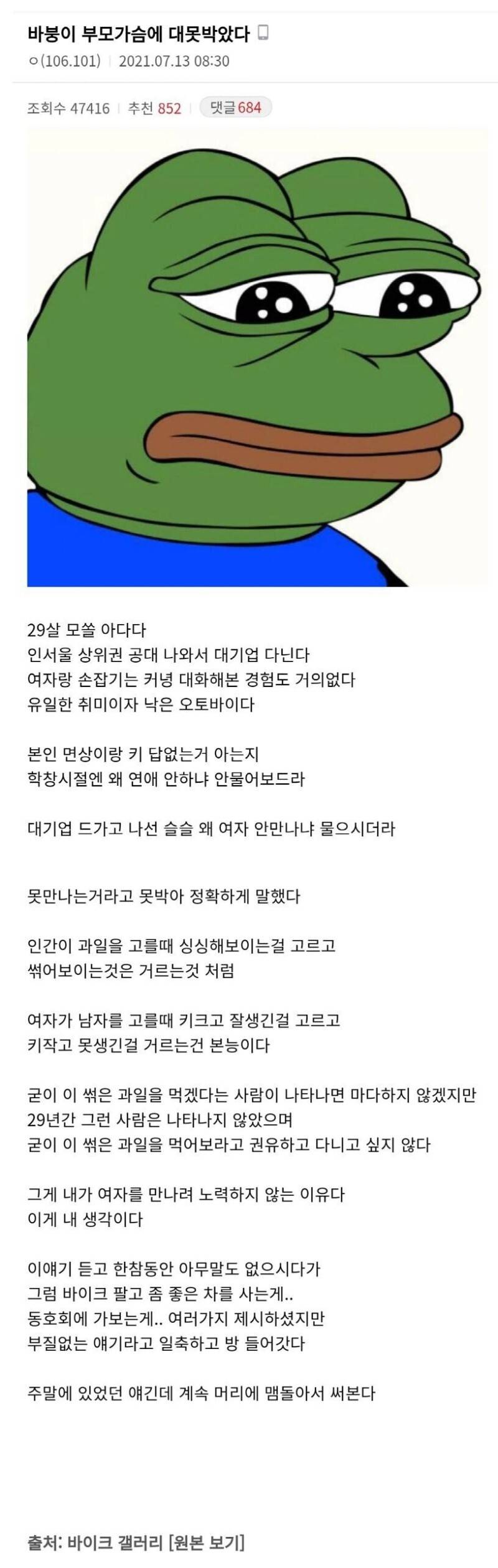 부모 가슴에 대못 박은 29살 바이크갤남 | 인스티즈