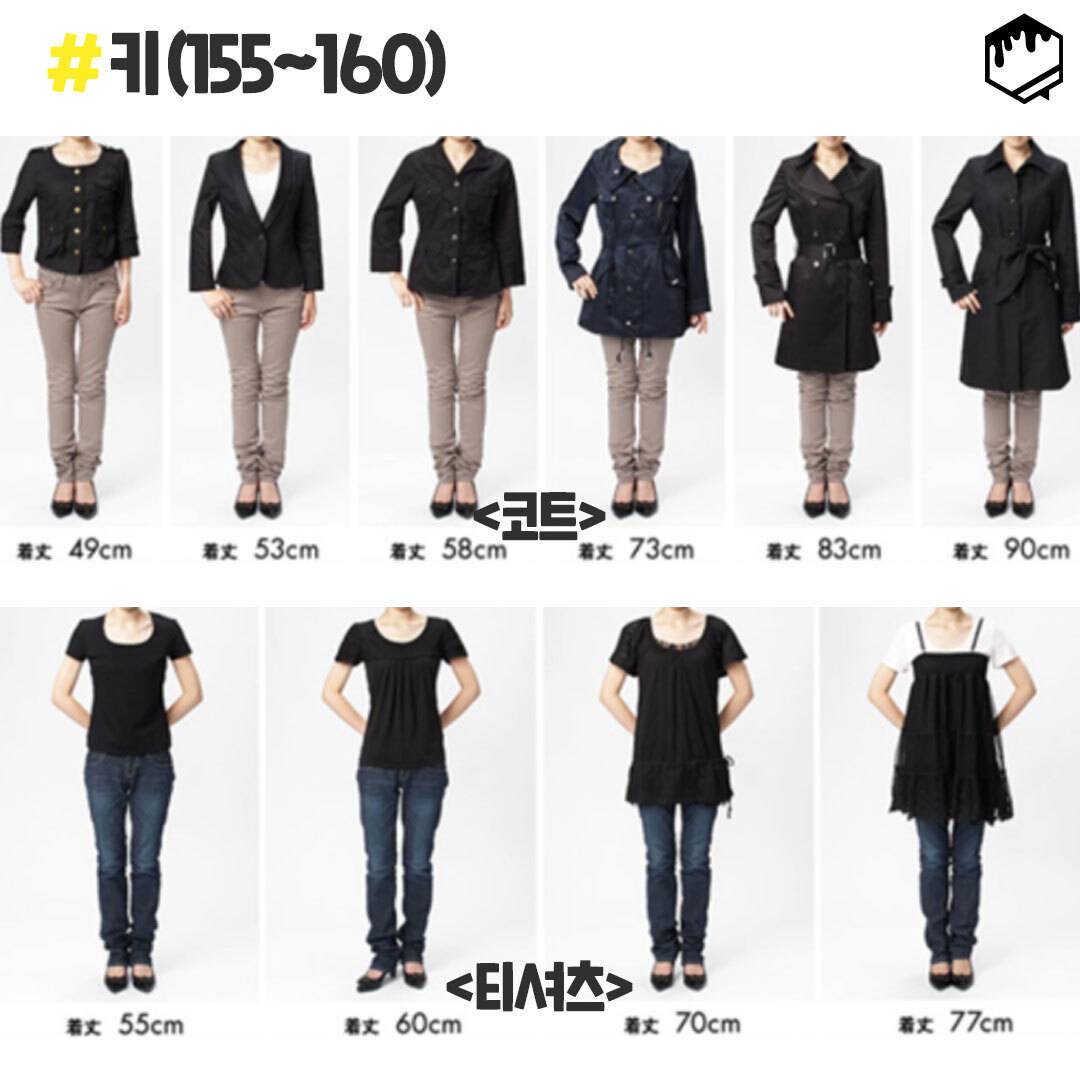 쇼핑몰 + 오프라인 옷 살때 실패없는 키 별 기장 맞춤표 타래 | 인스티즈