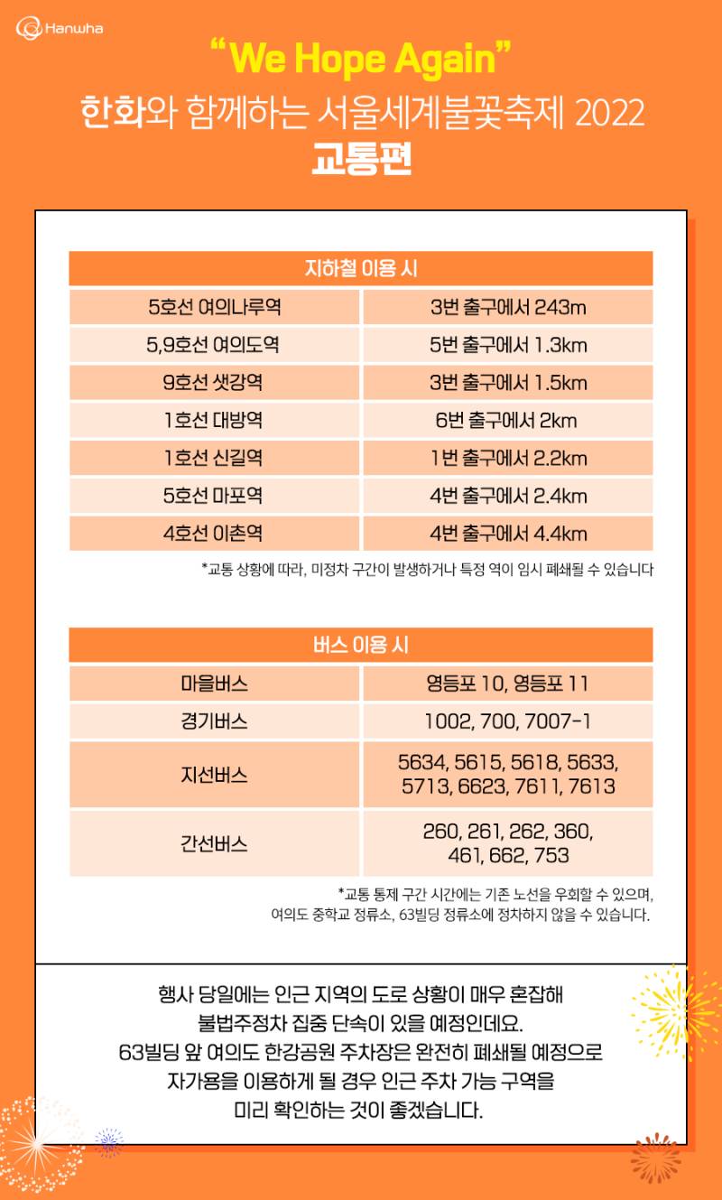 내일(토) 개최하는 2022 서울세계불꽃축제 + 도로통제 | 인스티즈