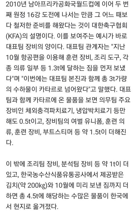 카타르에 김치 200kg를 가져간 한국 대표팀 | 인스티즈
