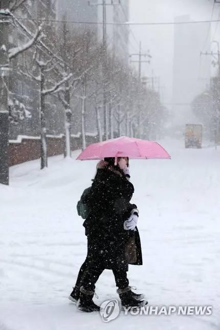 폭설에 등교하는 아이들 | 인스티즈