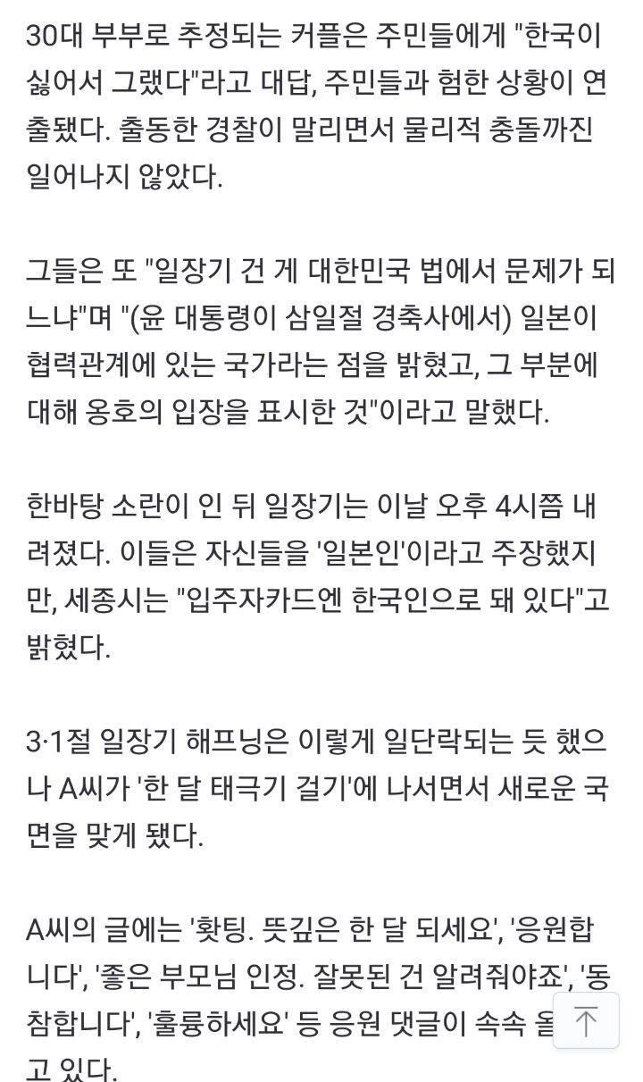 "한 달동안 태극기 걸겠다"…세종 일장기 논란 '2라운드' | 인스티즈