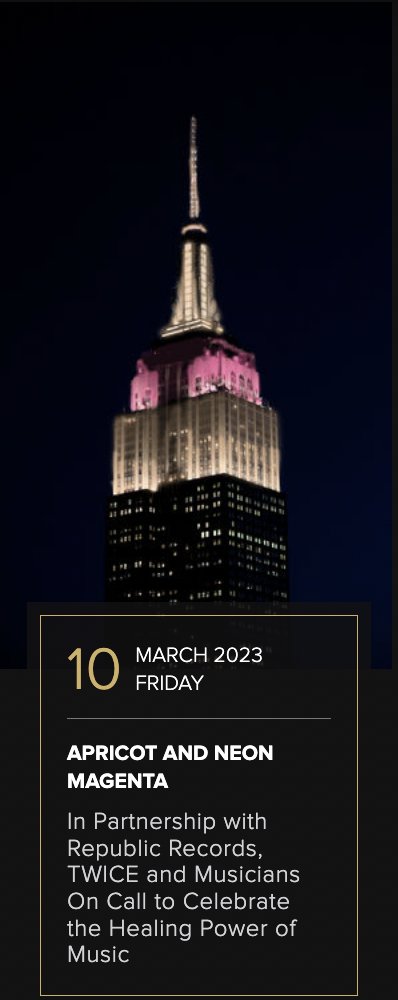 트와이스 3/10 컴백일에 맞춰서 점등할 예정이라는 엠파이어 스테이트 빌딩 색깔.jpg | 인스티즈