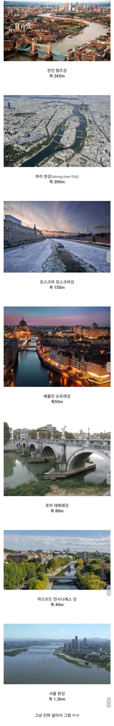 다른나라 강에 비해 한강이 넓어보이는 이유 | 인스티즈