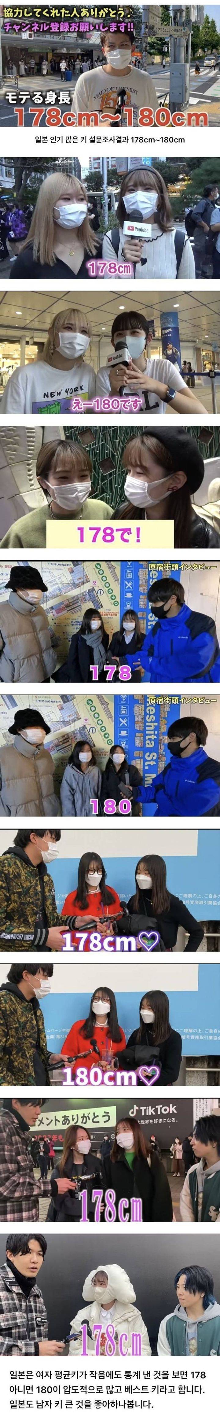 일본 여성들이 좋아하는 남자 키 | 인스티즈