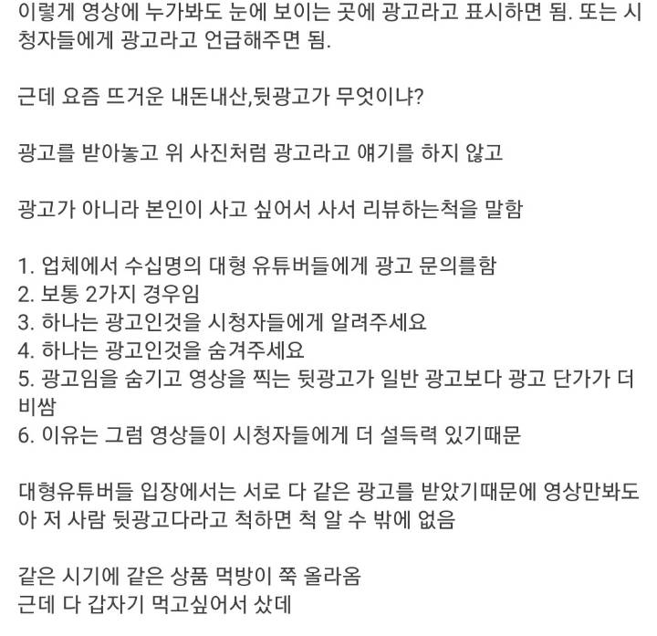 유튜브 뒷광고란 무엇일까?? jpg | 인스티즈