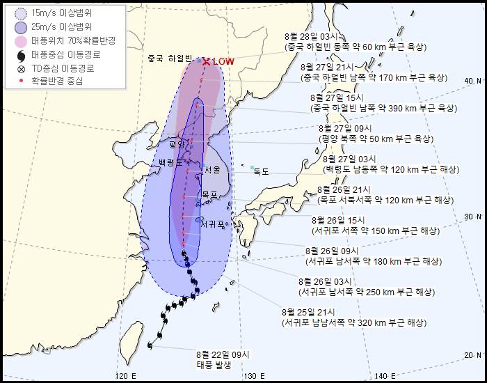 [8.2522:00업데이트] 제 8호 태풍 바비 예상 경로 | 인스티즈