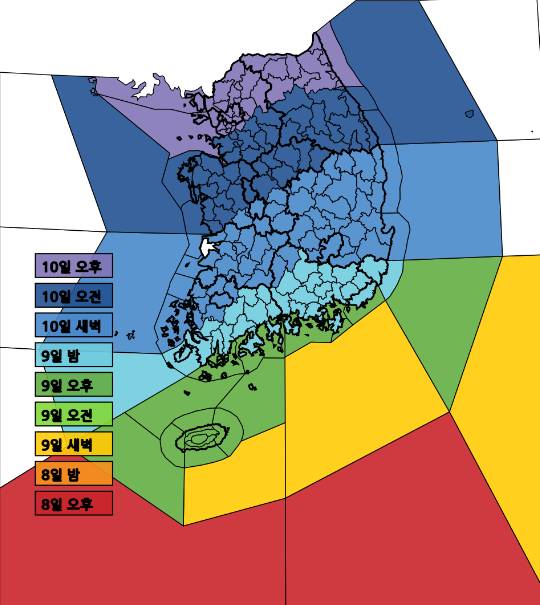 18시 기상청 발표 지역별 태풍위험도 | 인스티즈