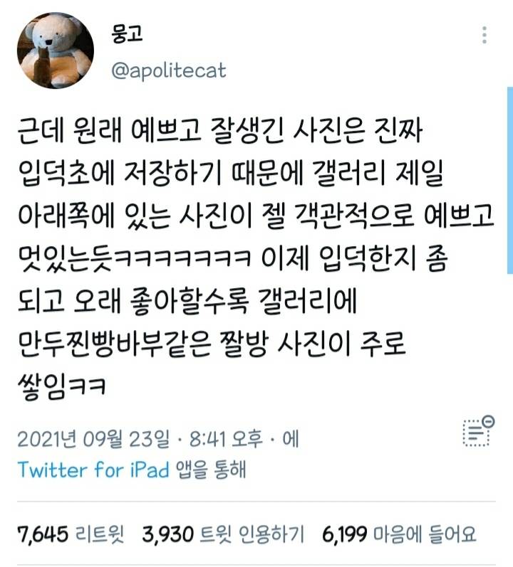 입덕한지 오래될수록 만두찐빵바부같은 사진이 쌓임.twt | 인스티즈