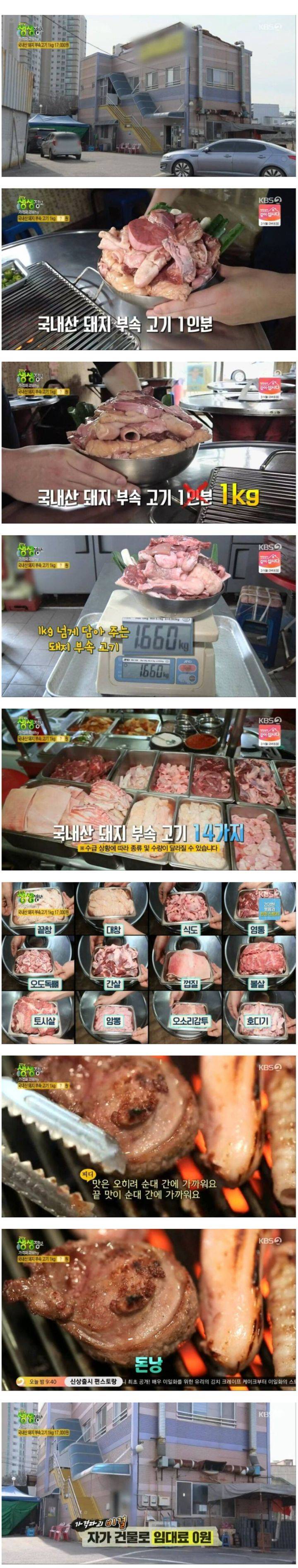 저렴한 돼지 부속물 음식점의 가격 비결 | 인스티즈