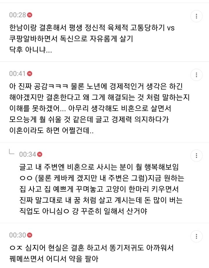 거지이면서 독신인 여성이 결혼한 여왕보다 낫다 생각하는 달글 캡쳐 | 인스티즈