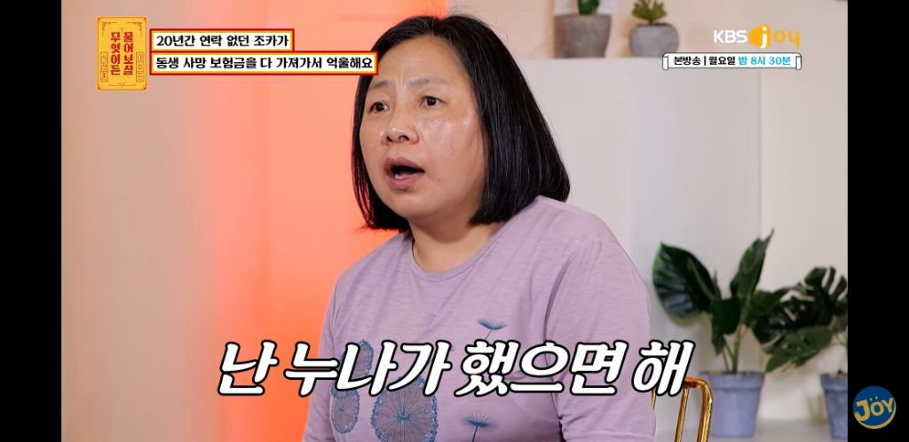 [물어보살] 남동생 사망보험금 독식한 조카 | 인스티즈