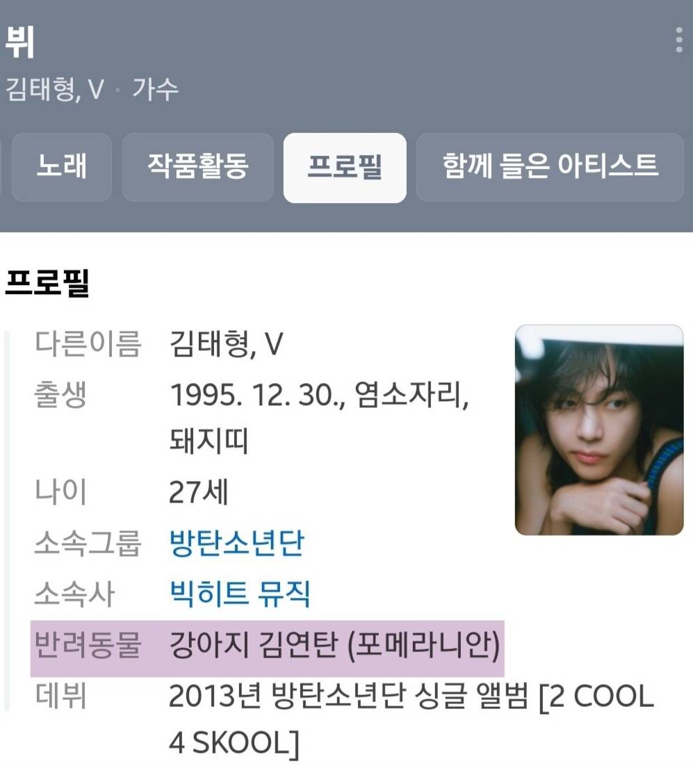 네이버 프로필에 뭔가 하나 더 추가했다는 방탄소년단 뷔 | 인스티즈