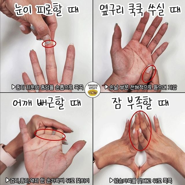 바로 할 수 있는 아픈 증상별 손 지압점.jpg | 인스티즈