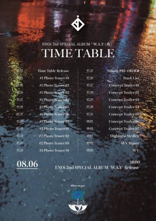 6일(목), 이엔오아이(ENOi) 스페셜 앨범 2집 'W.A.Y(雨)' 발매 | 인스티즈