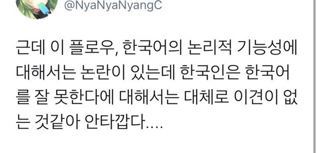 "한국어는 논리적인 구조로 말하기 어려운 언어다” 로 토론하는 트위터리안들.twt | 인스티즈