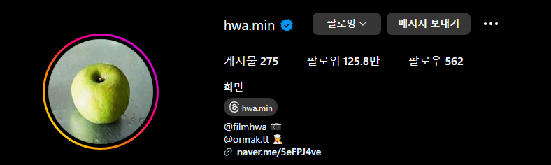 팔로워 125만명의 인스타 인플루언서 @hwa.min | 인스티즈