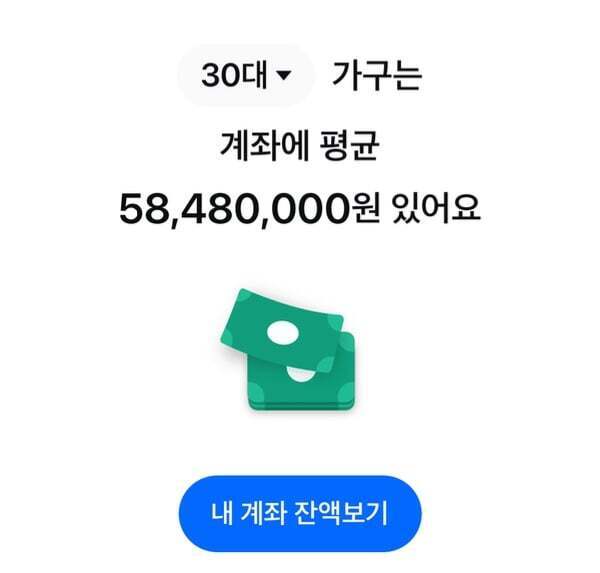 30대 가구는 계좌에 평균 58,480,000원 있어요 | 인스티즈