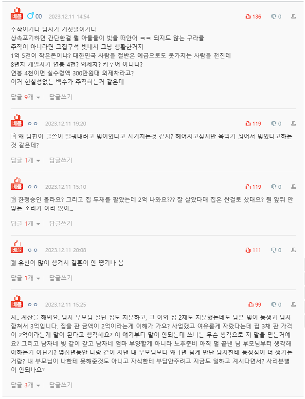 [네이트판] 아버지 돌아가시고 5억빚 생긴 남친과의 결혼, 어떻게 해야 할까요? (+추가 | 인스티즈