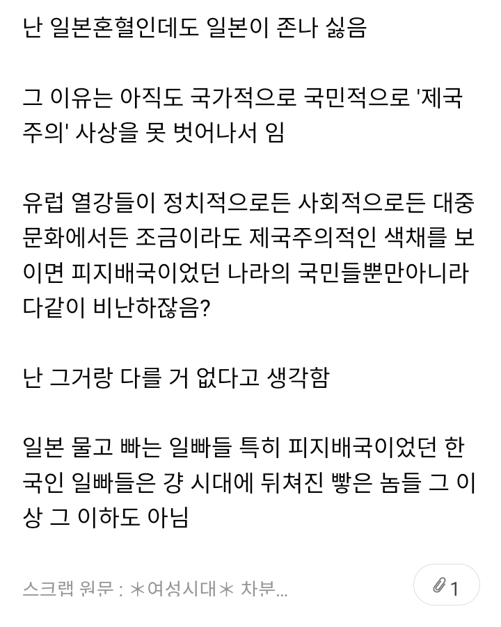 일본 싫어하는 건 애국심도 국뽕도 아니고 그저 '21세기 적인 사고'라고 생각하는 달글 | 인스티즈