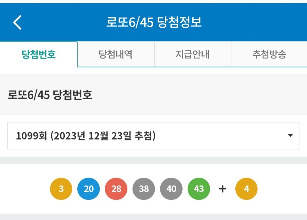 제 1099회차 로또 1등 당첨 번호 | 인스티즈