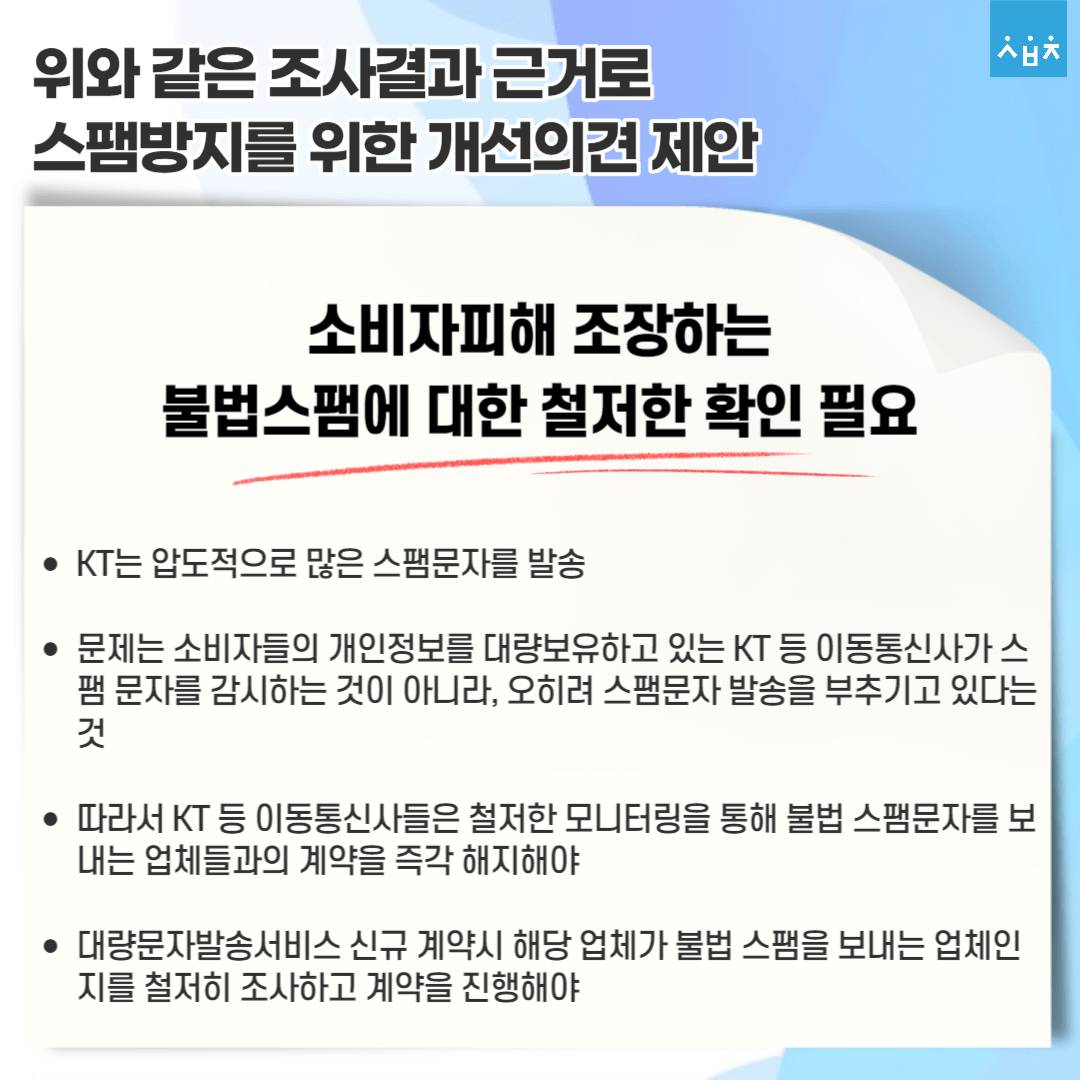 통신 3사중 스팸 발송의 72.4%가 kt | 인스티즈
