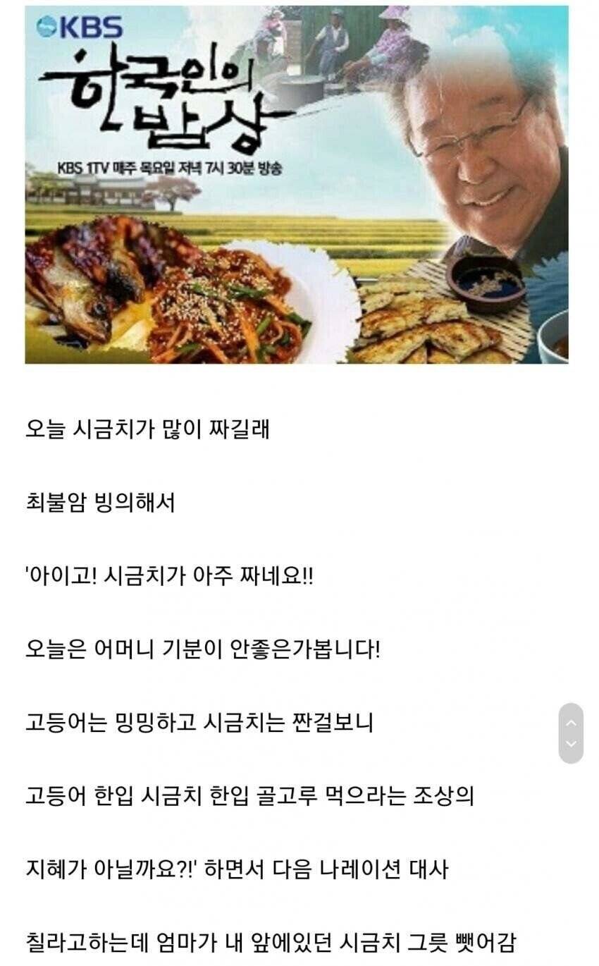 한국인의 밥상 따라한 디시인의 최후 | 인스티즈