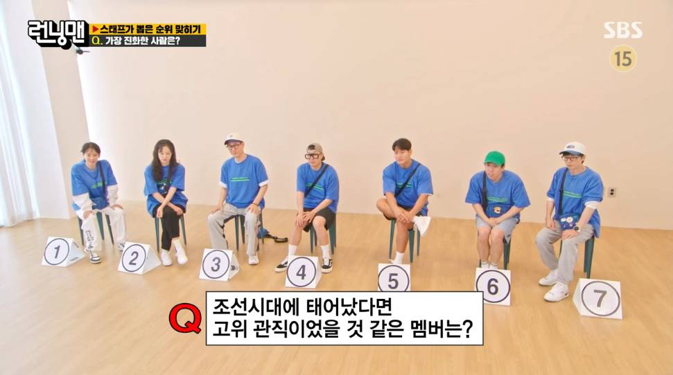 런닝맨 스탭 100명이 뽑은 멤버들 순위 | 인스티즈