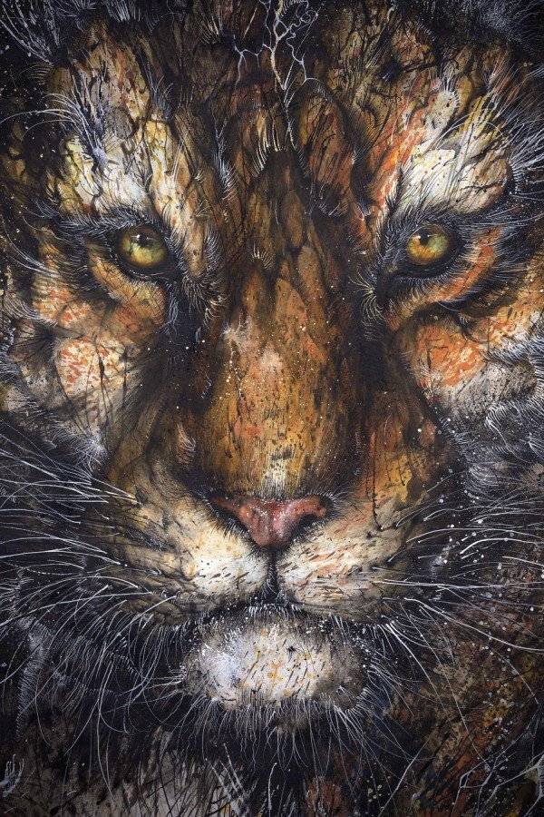 동양의 전통 기법과 서양의 그래피티를 결합한 페인팅.jpg | 인스티즈