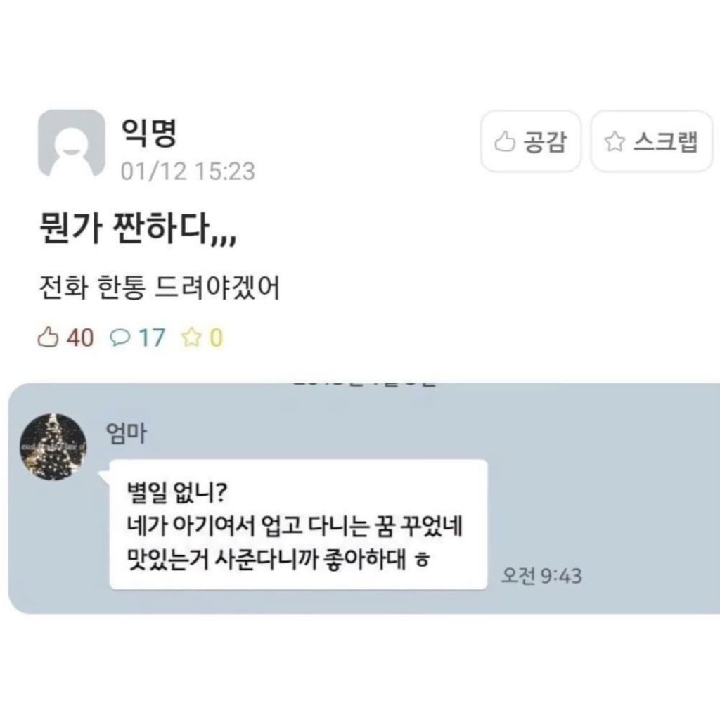 엄마에게 온 문자 | 인스티즈