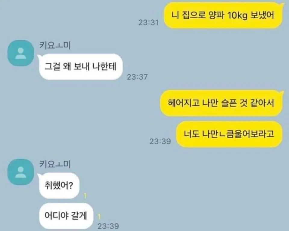 전남친한데 양파 10kg 보낸 여자 | 인스티즈