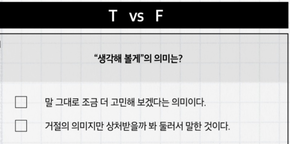 MBTI) T vs F '생각해 볼게' 의 의미는? | 인스티즈