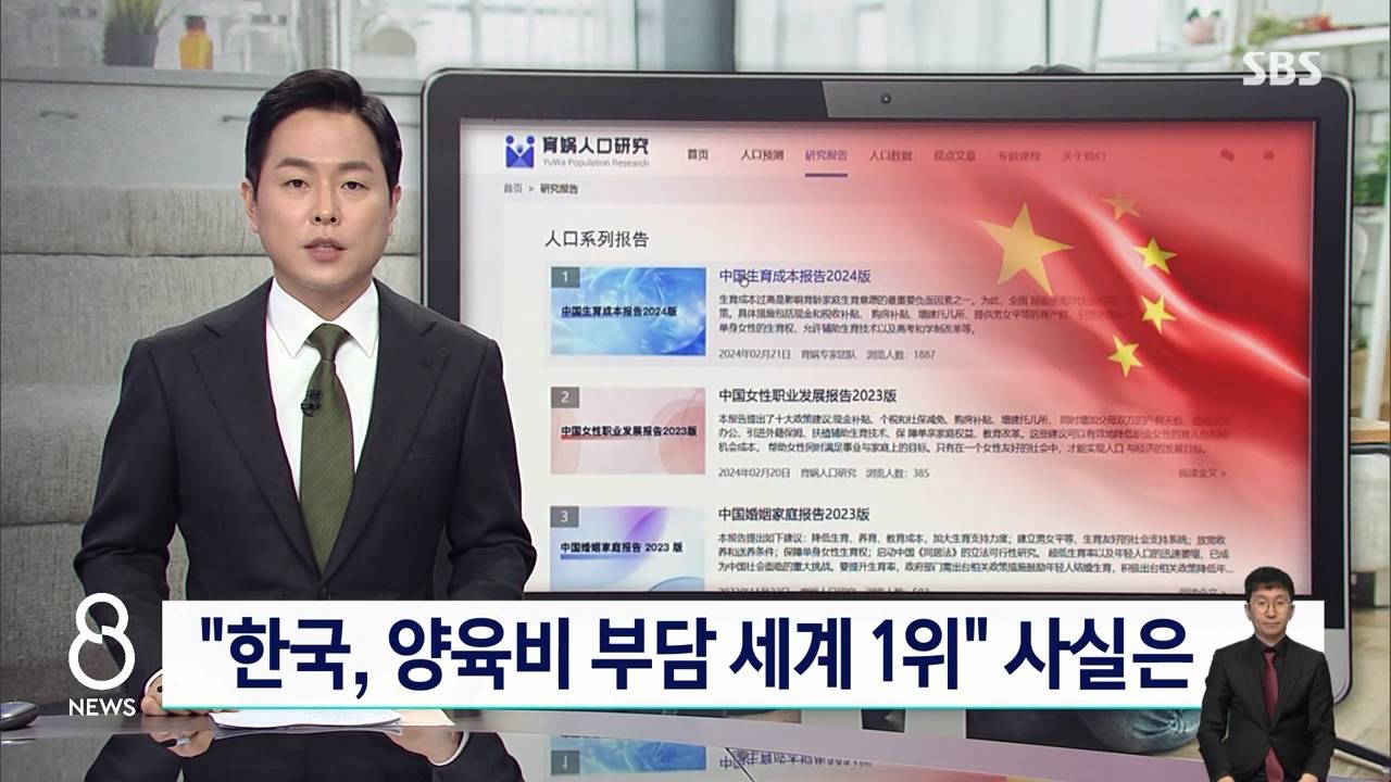 [SBS] "한국, 양육비 부담 세계 1위" 사실은 중국의 논문 조작.jpg | 인스티즈