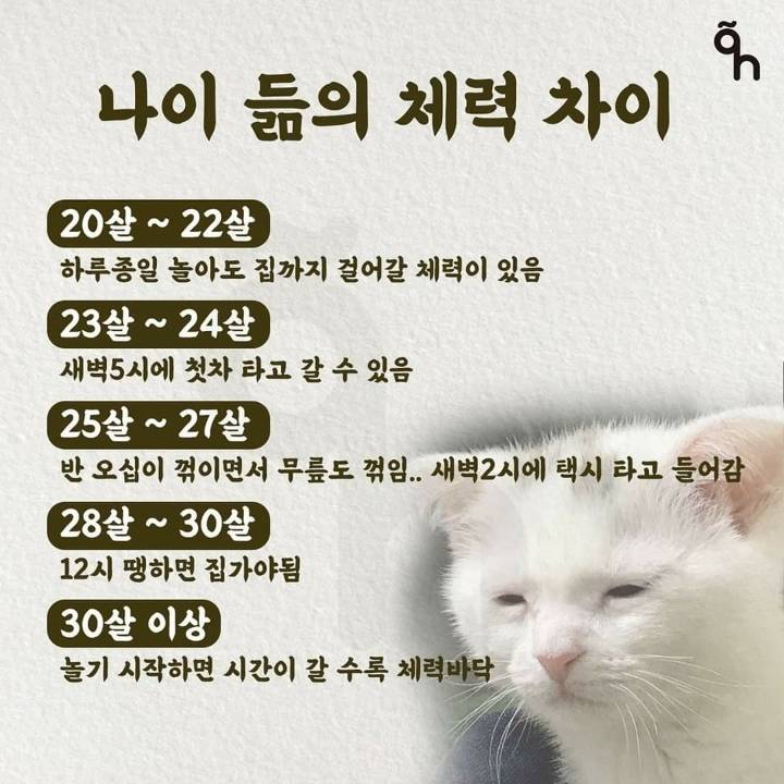 나이별 체력차이 | 인스티즈