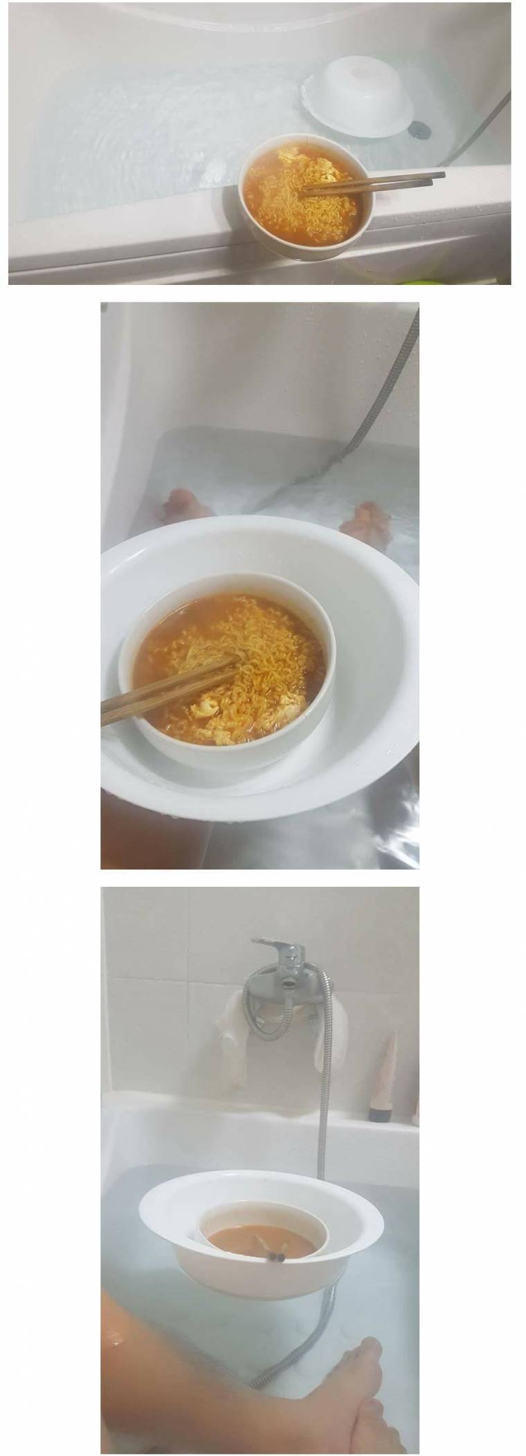 욕조에서 라면먹는 사람.jpg | 인스티즈